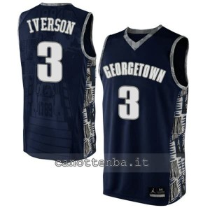 maglia ncaa georgetown hoyas allen iverson #3 nero