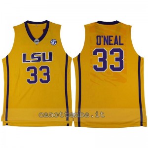 maglia ncaa louisiana state university shaquille o'neal #33 giallo