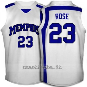 maglia ncaa memphis tigers derrick rose #23 bianca