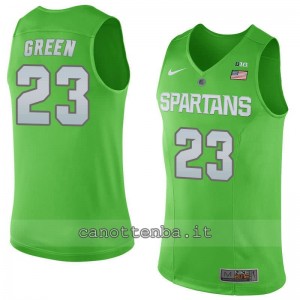 maglia ncaa michigan state spartans draymond green #23 verde