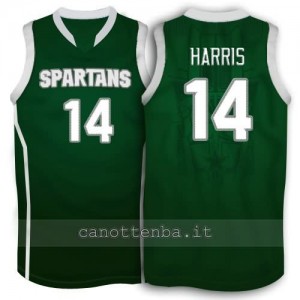maglia ncaa michigan state spartans gary harris #14 verde