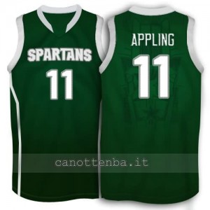 maglia ncaa michigan state spartans keith appling #11 verde