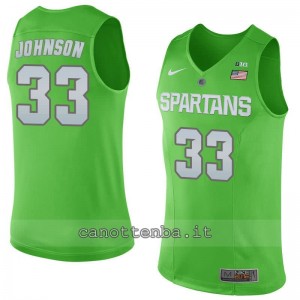 maglia ncaa michigan state spartans magic johnson #33 verde