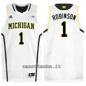 maglia ncaa michigan wolverines glenn robinson #1 bianca