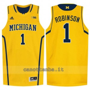 maglia ncaa michigan wolverines glenn robinson #1 giallo