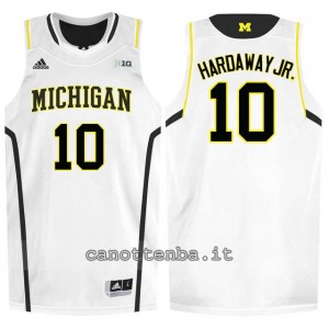 maglia ncaa michigan wolverines tim hardaway #10 bianca