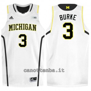 maglia ncaa michigan wolverines trey burke #3 bianca