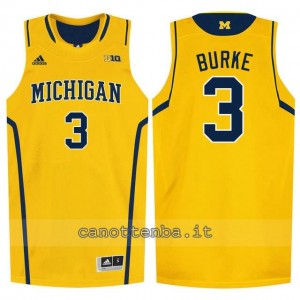 maglia ncaa michigan wolverines trey burke #3 giallo