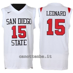 maglia ncaa san diego state kawhi leonard #15 bianca