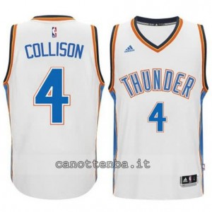 maglia nick collison #4 oklahoma city thunder 2014-2015 bianca