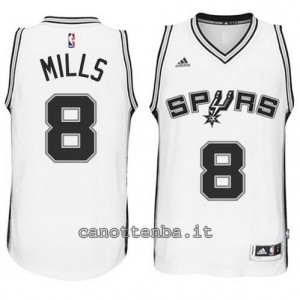 maglia patty mills #8 san antonio spurs 2014-2015 bianca