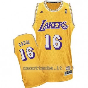 maglia pau gasol #16 los angeles lakers hwc giallo