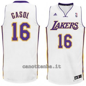 maglia pau gasol #16 los angeles lakers revolution 30 bianca