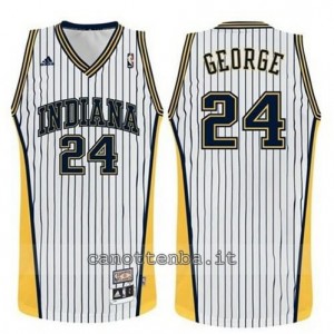 maglia paul george #24 indiana pacers striscia bianca