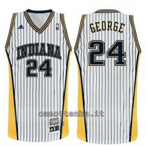 maglia paul george #24 indiana pacers striscia bianca