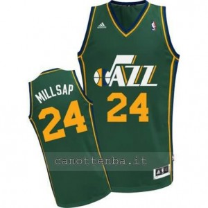 maglia paul millsap #24 utah jazz revolution 30 verde