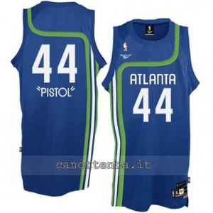 maglia pistol #44 atlanta hawks retro blu