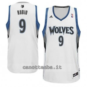 maglia ricky rubio #9 minnesota timberwolves revolution 30 bianca