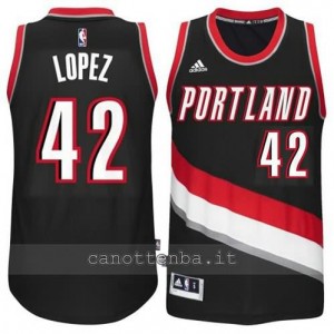 maglia robin lopez #42 portland trail blazers 2014-2015 blu