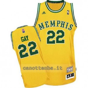 maglia rudy gay #22 memphis grizzlies classico giallo