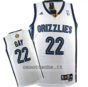 maglia rudy gay #22 memphis grizzlies revolution 30 bianca