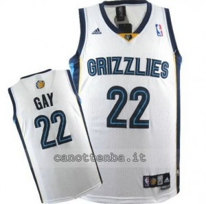 maglia rudy gay #22 memphis grizzlies revolution 30 bianca