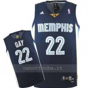 maglia rudy gay #22 memphis grizzlies revolution 30 blu