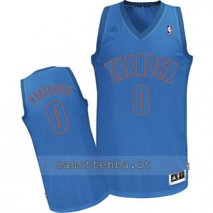 maglia russell westbrook #0 oklahoma city thunder natale 2012 blu