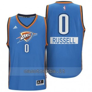 maglia russell westbrook #0 oklahoma city thunder natale blu