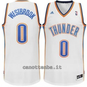 maglia russell westbrook #0 oklahoma city thunder revolution 30 bianca