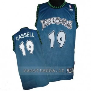 maglia sam cassell #19 minnesota timberwolves retro blu