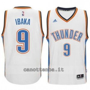 maglia serge ibaka #9 oklahoma city thunder 2014-2015 bianca