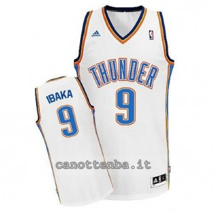 maglia serge ibaka #9 oklahoma city thunder revolution 30 bianca