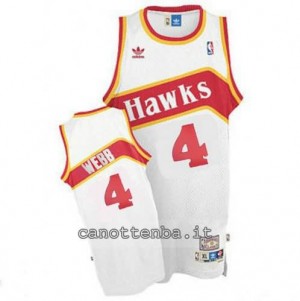 maglia spub webb #4 atlanta hawks retro bianca