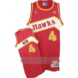 maglia spub webb #4 atlanta hawks retro rosso