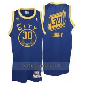 maglia stephen curry #30 golden state warriors throwback blu