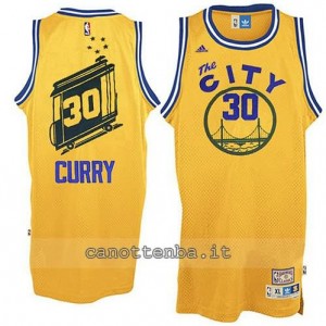 maglia stephen curry #30 golden state warriors throwback giallo