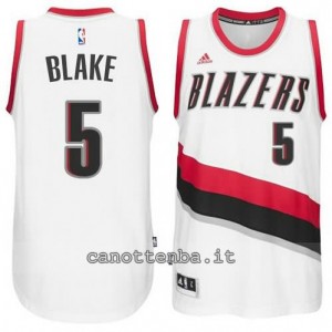 maglia steve blake #5 portland trail blazers 2014-2015 bianca