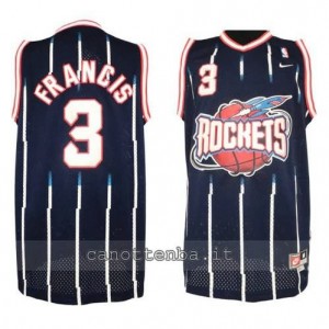 maglia steve francis #3 houston rockets retro blu