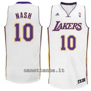 maglia steve nash #10 los angeles lakers revolution 30 bianca