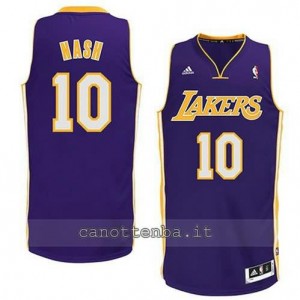 maglia steve nash #10 los angeles lakers revolution 30 porpora