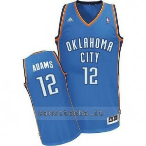 maglia steven adams #12 oklahoma city thunder revolution 30 blu