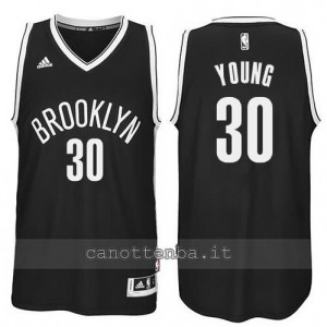 maglia thaddeus young #30 brooklyn nets revolution 30 nero