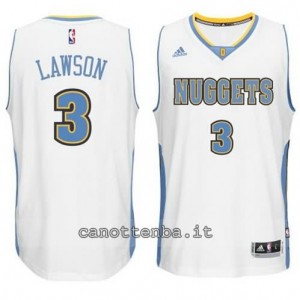 maglia ty lawson #3 denver nuggets 2014-2015 bianca
