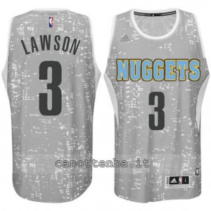 maglia ty lawson #3 denver nuggets lights grigio