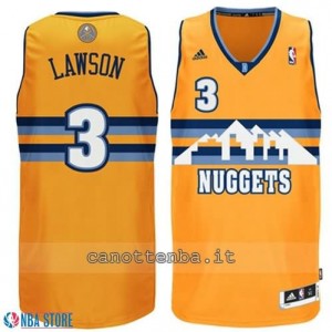 maglia ty lawson #3 denver nuggets revolution 30 giallo