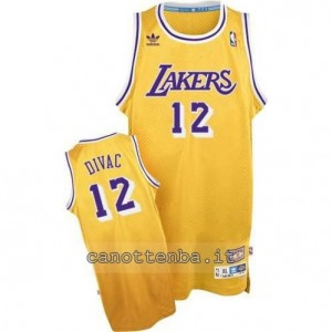 maglia vlade divac #12 los angeles lakers classico giallo