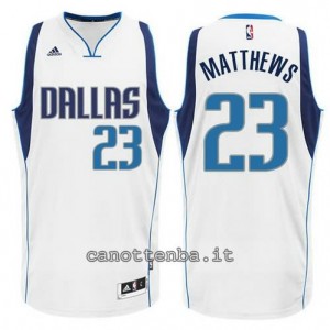 maglia wesley matthews #23 dallas mavericks swingman bianca