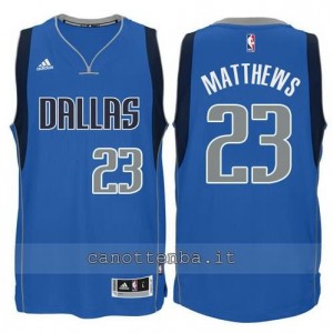 maglia wesley matthews #23 dallas mavericks swingman blu