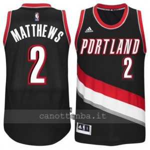 maglia wesley matthews #2 portland trail blazers 2014-2015 nero